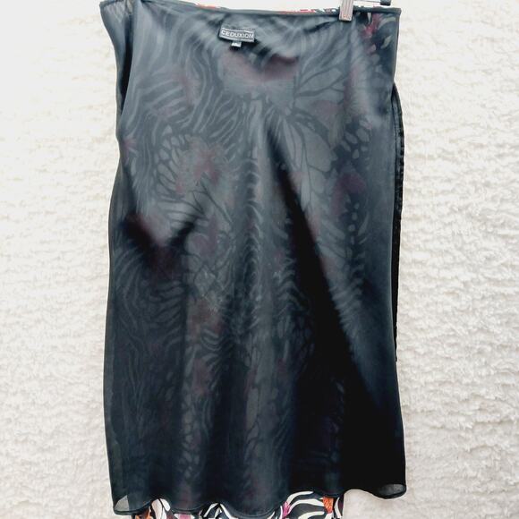 Skirt Midi Ceduxion Zebra Butterfly Orange Pink Midi Boho Y2K Whimsycore Size L - Picture 8 of 12